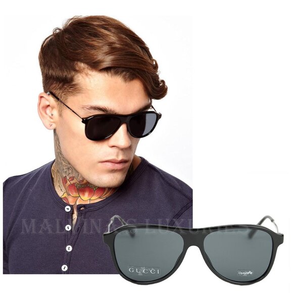 GUCCI SUNGLASSES GG 1058/S BLACK AVIATOR FRAME MENS UNISEX - Picture 1 of 7